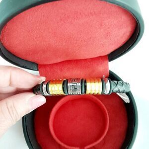 Leather Braided Statement Piece Biker Moto Unisex Bracelet